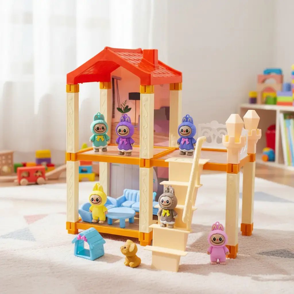 Juguete Casa De Muñecas Labubu Armable + Figuras Accesorios